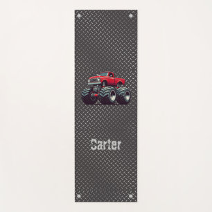 Red monster truck yoga mat