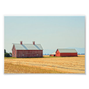 Red Montana Barns Photo Print