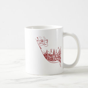 Red Moomintroll Skiing Down Slope Winter Sports Ga Coffee Mug