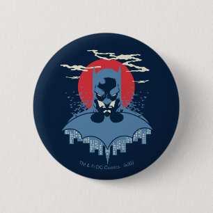 Red Moon Batman With Logo 6 Cm Round Badge