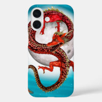 Red Moon Dragon Celestial Fantasy Art