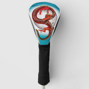 Red Moon Dragon Celestial Fantasy Art Golf Head Cover
