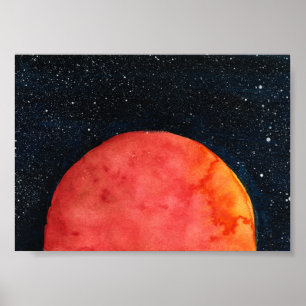 Red Moon Galaxy Print, Value Poster Paper (Matte)