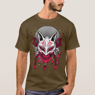 Red Moon Halloween Otaku's Kitsune Fox Anime Lover T-Shirt