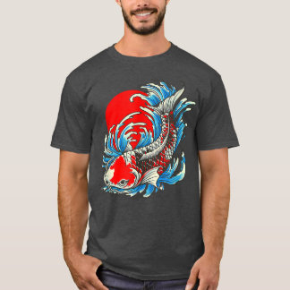 Red Moon Japanese Koi Fish  T-Shirt