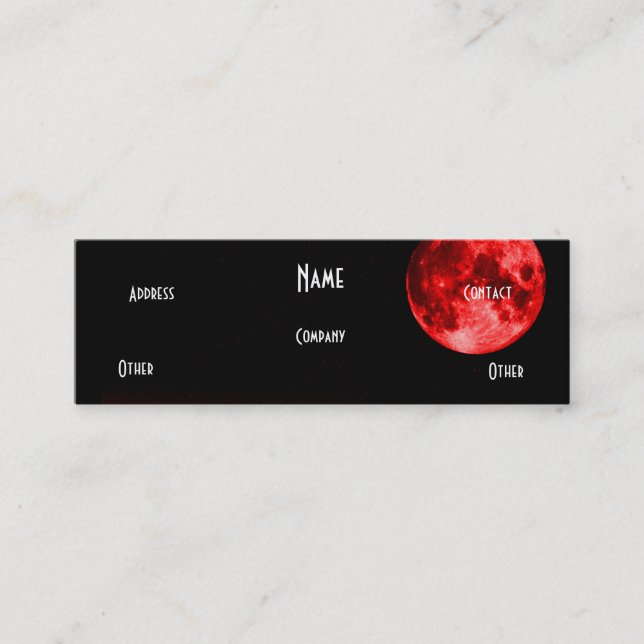 Red Moon Mini Business Card (Front)