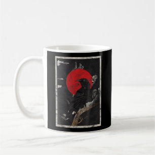 Red Moon Raven Black Crow Coffee Mug