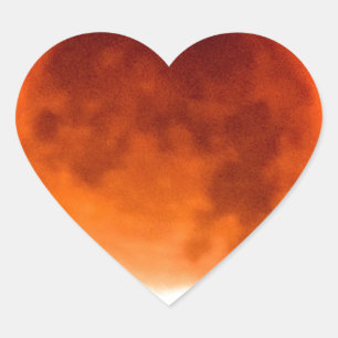 Red Moon Risiing Heart Sticker