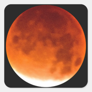 Red Moon Risiing Square Sticker