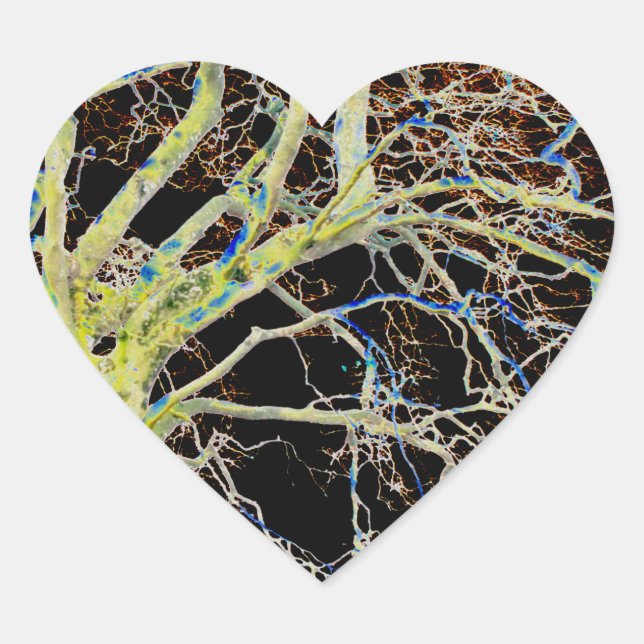 Red Moon Rising Heart Sticker (Front)