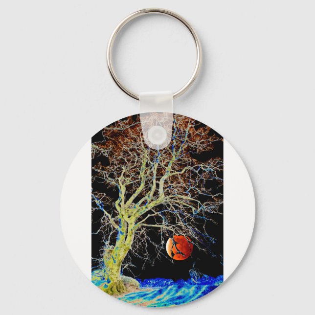 Red Moon Rising Key Ring (Front)