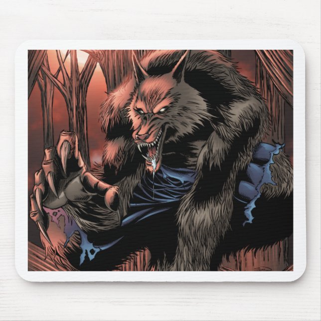 Red Moon Werewolf Mouse Pad (Front)