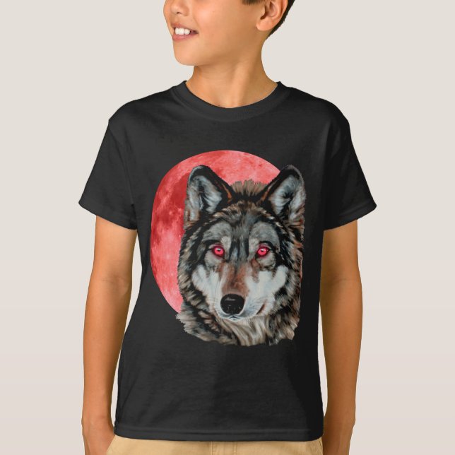 Red Moon Wolf T-Shirt (Front)