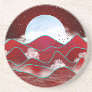 Red Moonrise Coaster