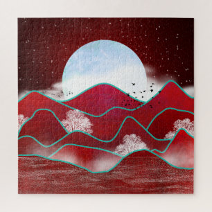 Red Moonrise Jigsaw Puzzle