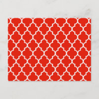 Red Moroccan Quatrefoil Pattern