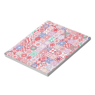 Red Moroccan tile Notepad