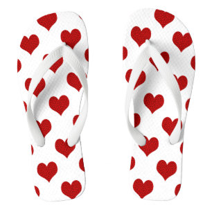 Red Mosaic Heart Pattern Thongs