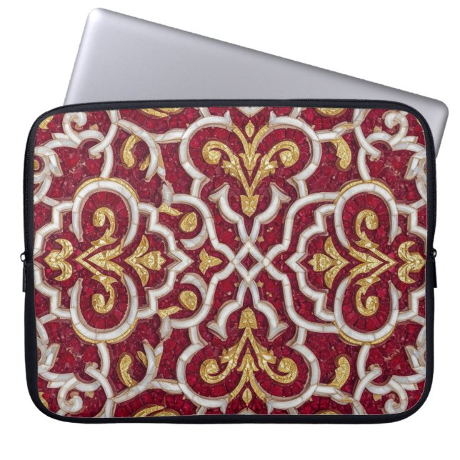 red mosaic laptop sleeve (Front)