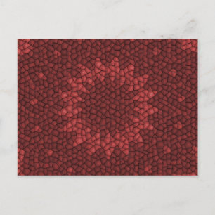 Red mosaic pattern postcard