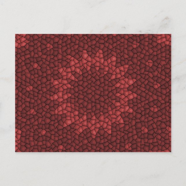 Red mosaic pattern postcard (Front)
