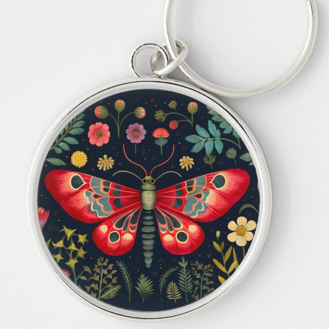 Red Moth In The Night Garden Key Ring (Front)