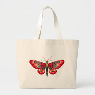 Red Moth In The Night Garden Large Tote Bag