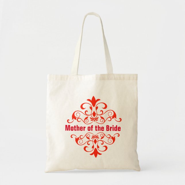 Red Mother of the Bride Wedding Tote Bag (Front)