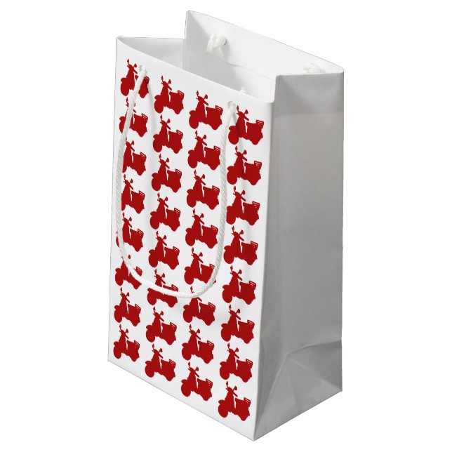 Red Motor Bike Small Gift Bag (Back Angled)