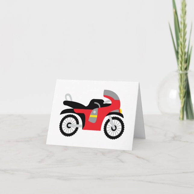 Red Motorcycle Thank You Card (Front)