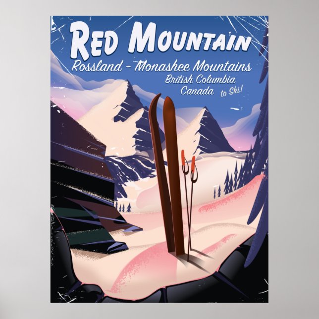 Red Mountain British Columbia, Canada ski poster (Front)
