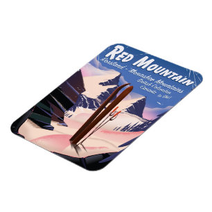 Red Mountain British Columbia, Canada ski poster Magnet