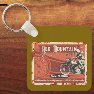 Red Mountain Pass Colorado Motorcycle 01  Key Ring