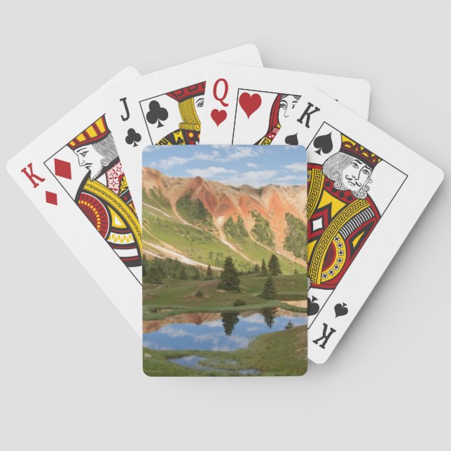 Red Mountain Reflection Playing Cards (Back)