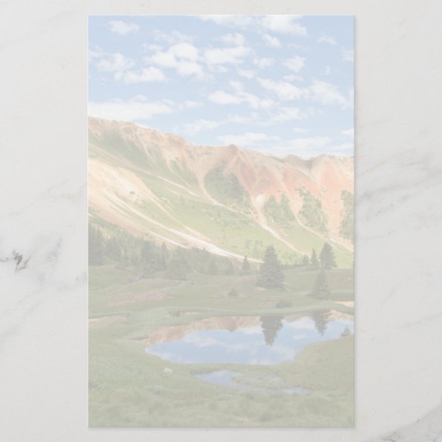 Red Mountain Reflection Stationery (Front)