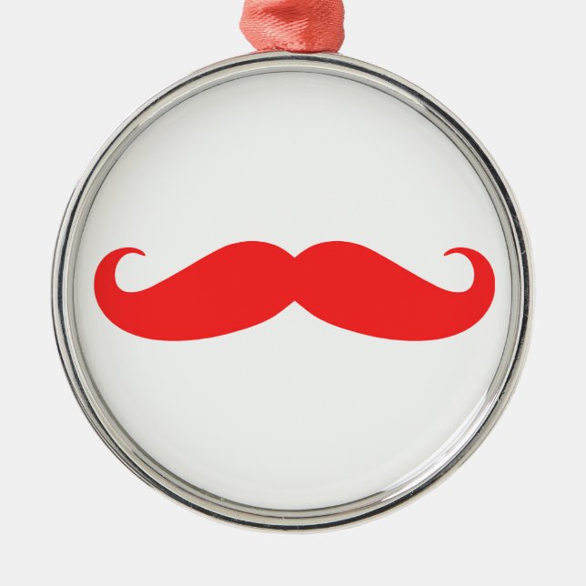 Red Moustache Christmas Ornament (Front)