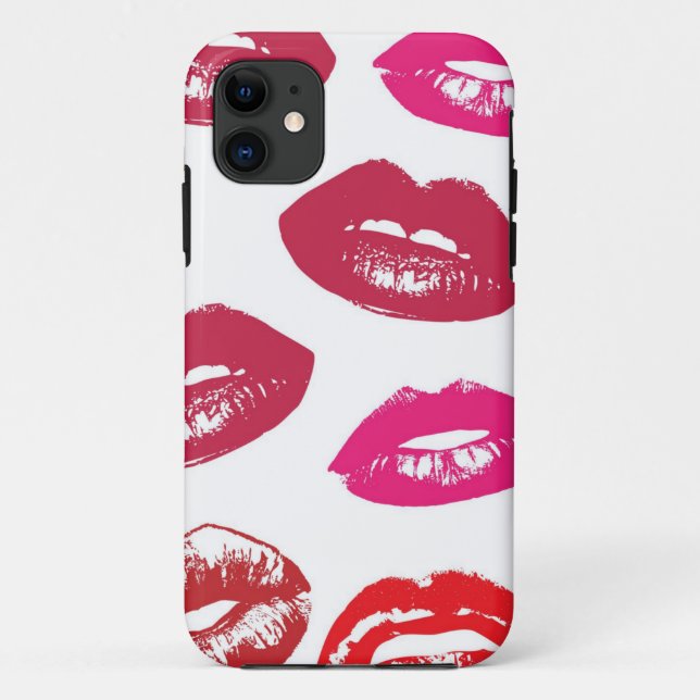 Red mouths Pattern Personalised Case-Mate iPhone Case (Back)