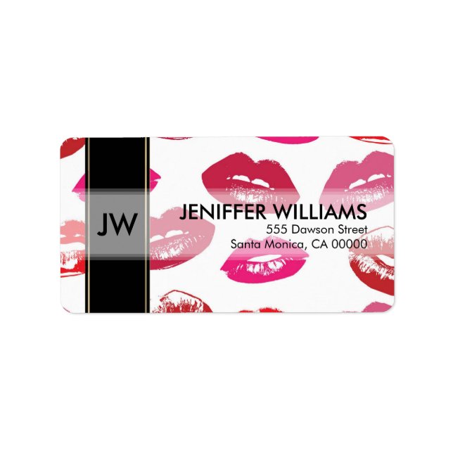 Red mouths Pattern Personalised                    Label (Front)