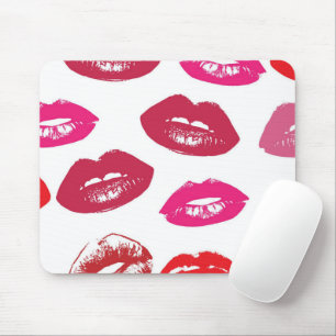 Red mouths Pattern Personalised Mouse Pad