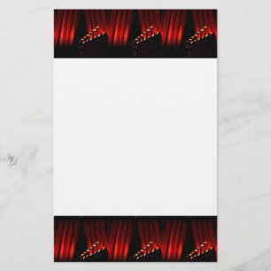 Red Movie Curtain Clapboard Director Stationery