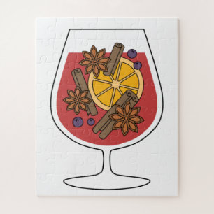 Red mulled wine xmas drawing jigsaw puzzle