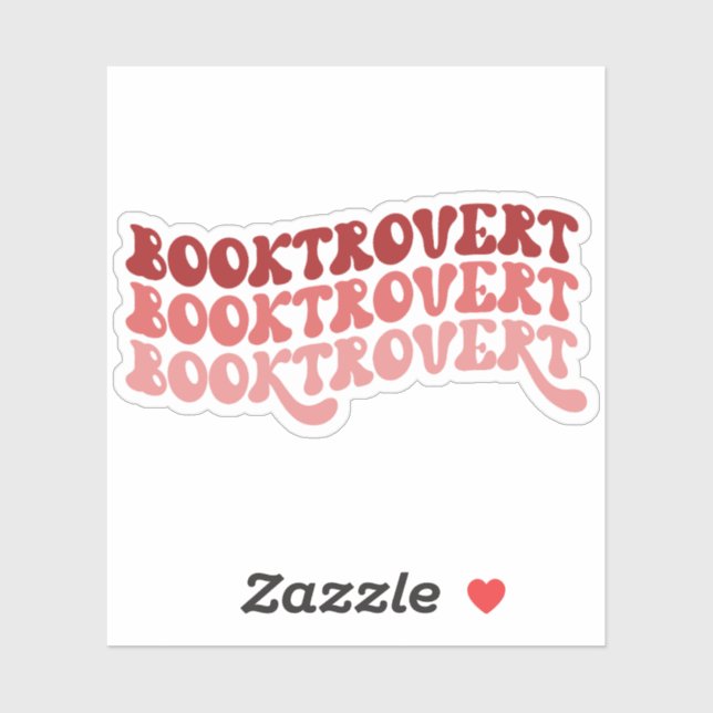 Red Multicolored Retro Booktrovert Vinyl Sticker (Sheet)