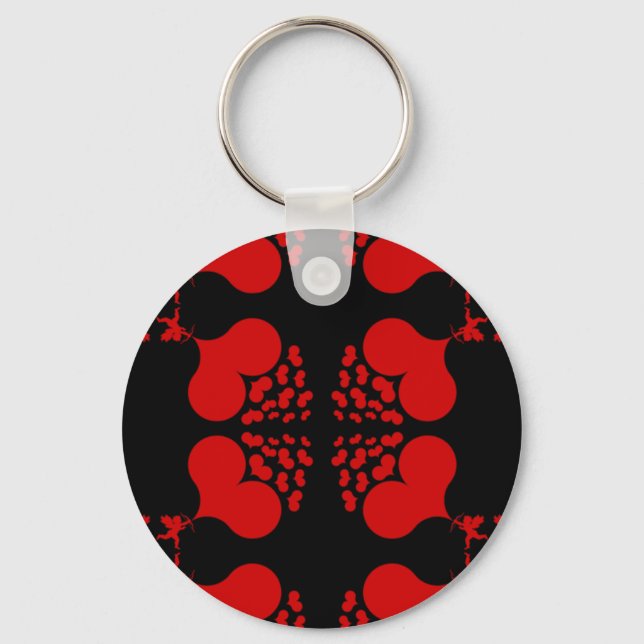 Red Multiple Shooting Hearts Key Ring (Front)