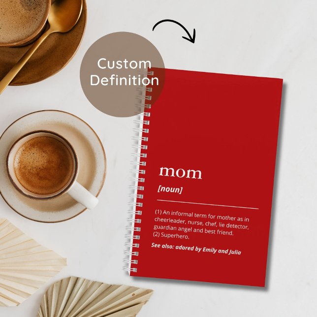 Red Mum definition funny custom kids names Notebook (Creator Uploaded)