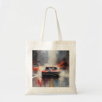Red Muscle Car head on