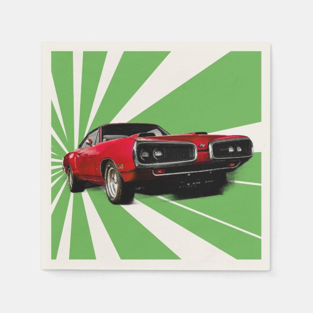 Red Muscle Car Napkin (Front)