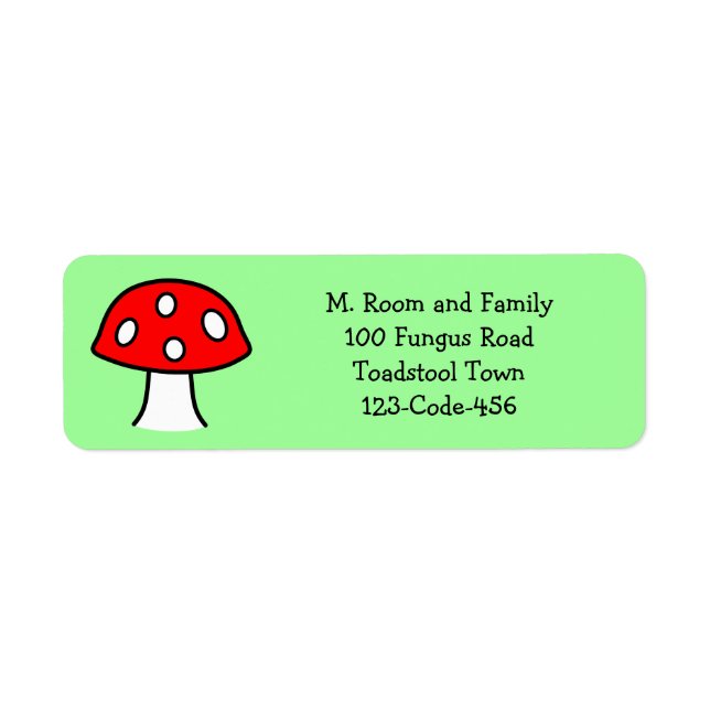 Red Mushroom Address Labels (Front)