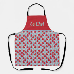 Red Mushroom - Blue & Red Apron