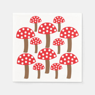 Red Mushroom Botanical Napkin
