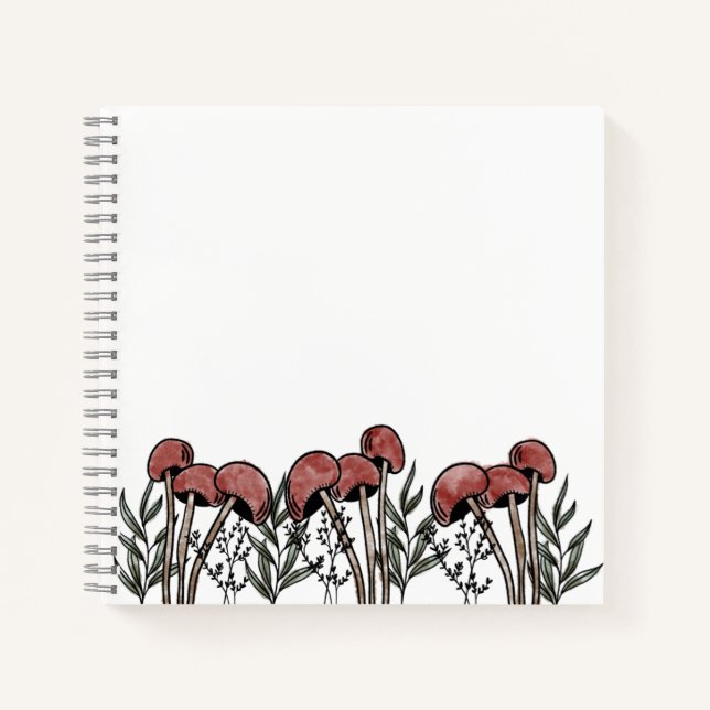 Red Mushroom Caps Notebook (Front)